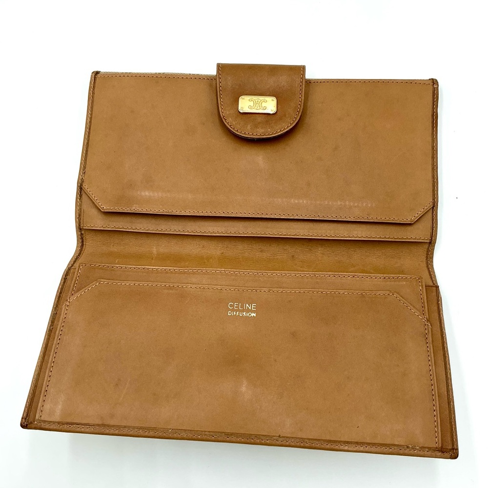 Brown Patterned Canvas Clutch Wallet - Picture 4 of 5